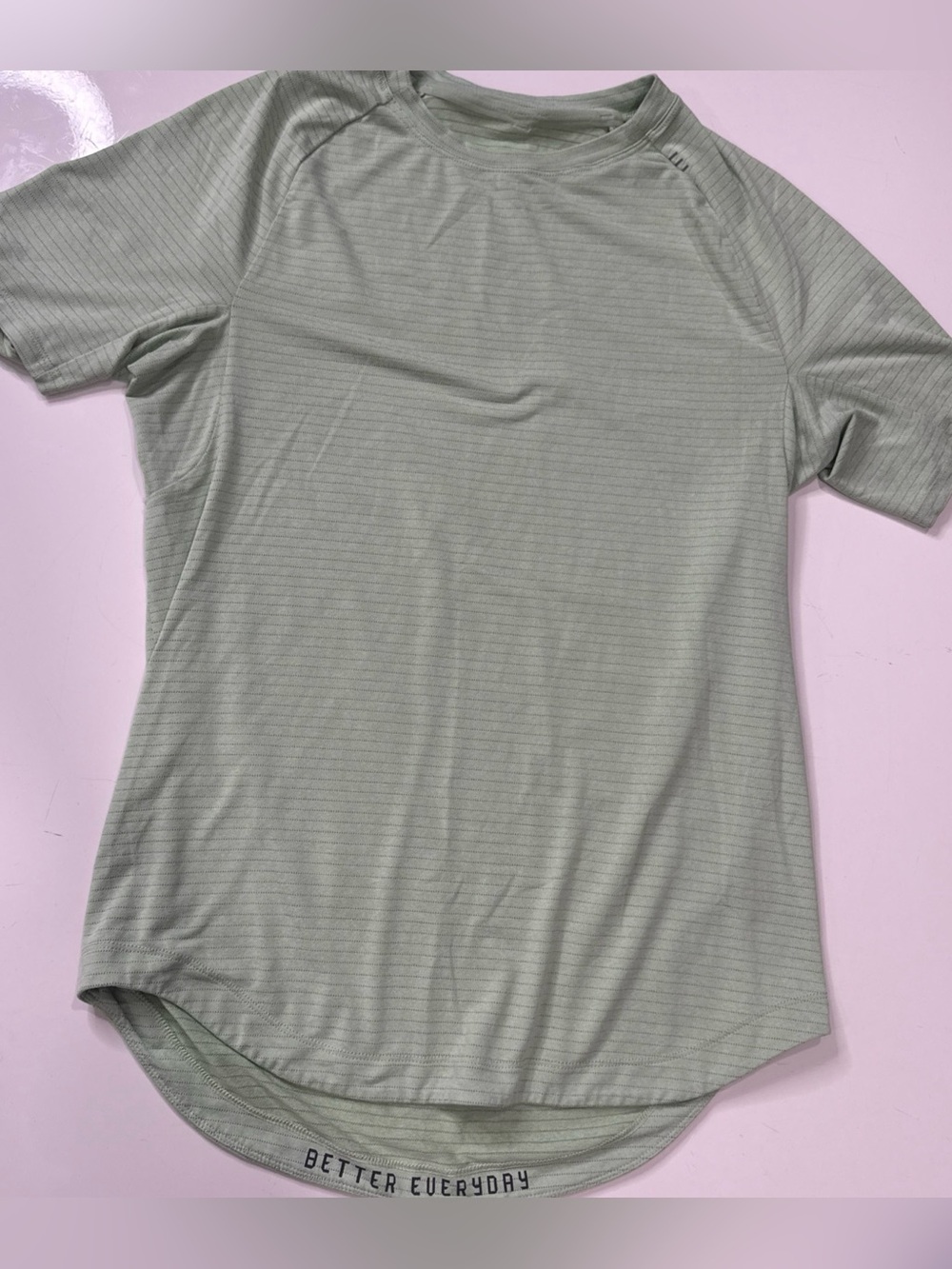 Lululemon Dry sense Men’s Short Sleeve HHCT Heathered Rosemary Green Size S?